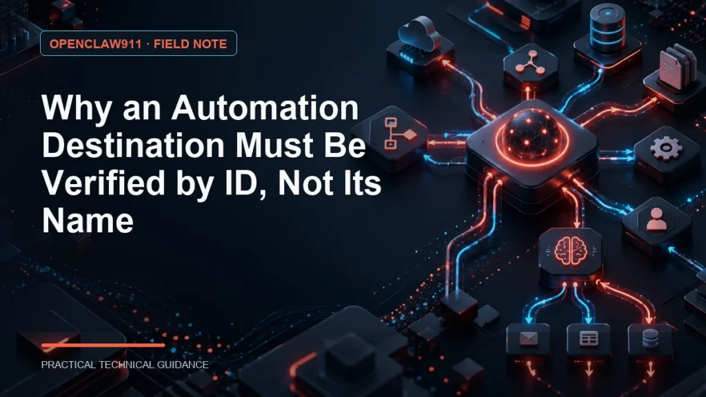 Why an Automation Destination Must Be Verified by ID, Not Its Name