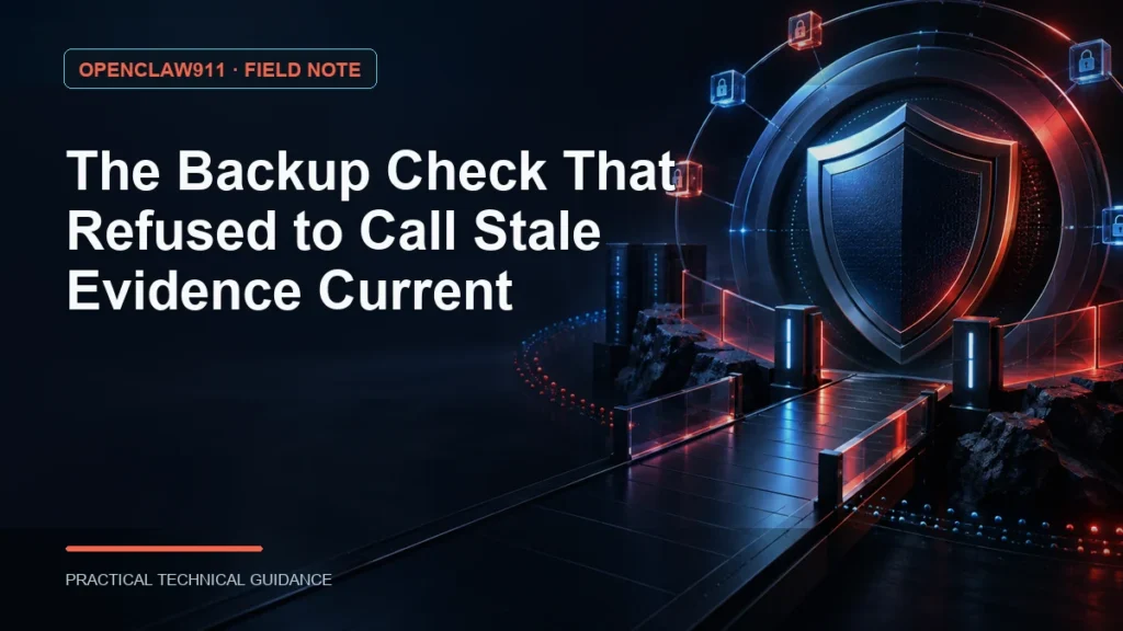 The Backup Check That Refused to Call Stale Evidence Current