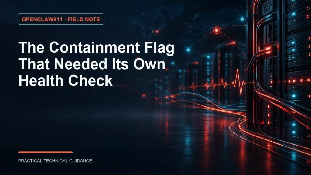 The Containment Flag That Needed Its Own Health Check
