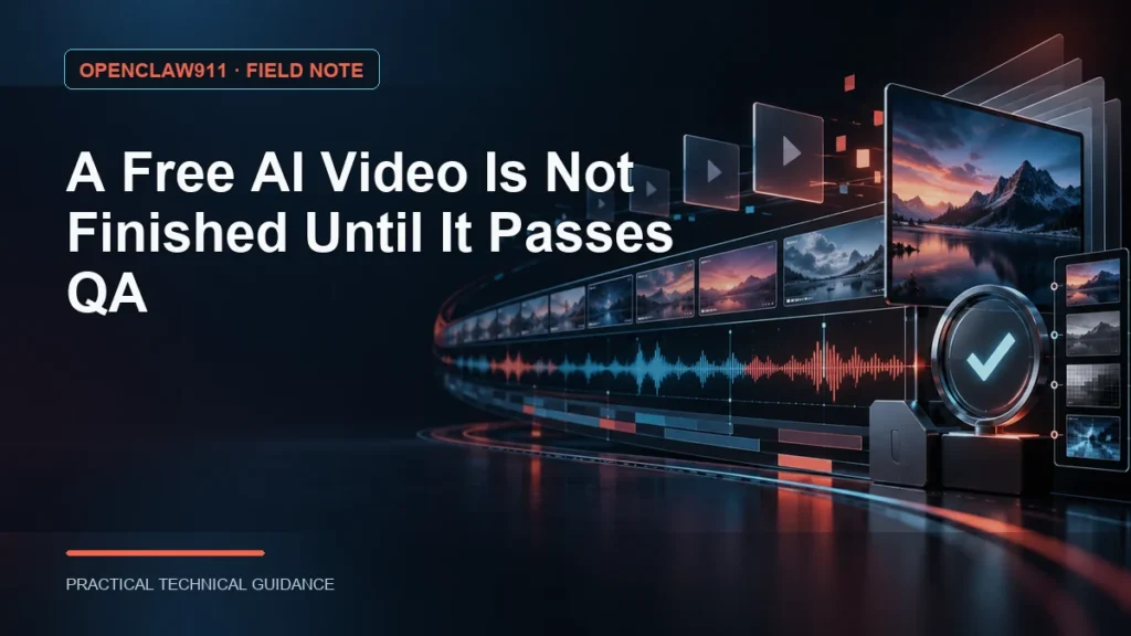 A Free AI Video Is Not Finished Until It Passes QA