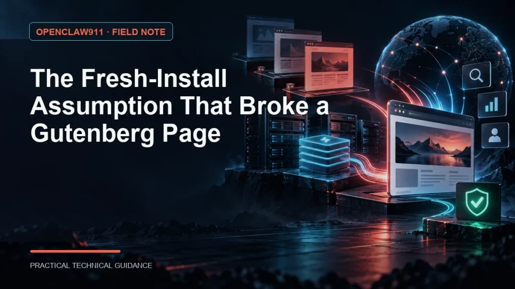 The Fresh-Install Assumption That Broke a Gutenberg Page