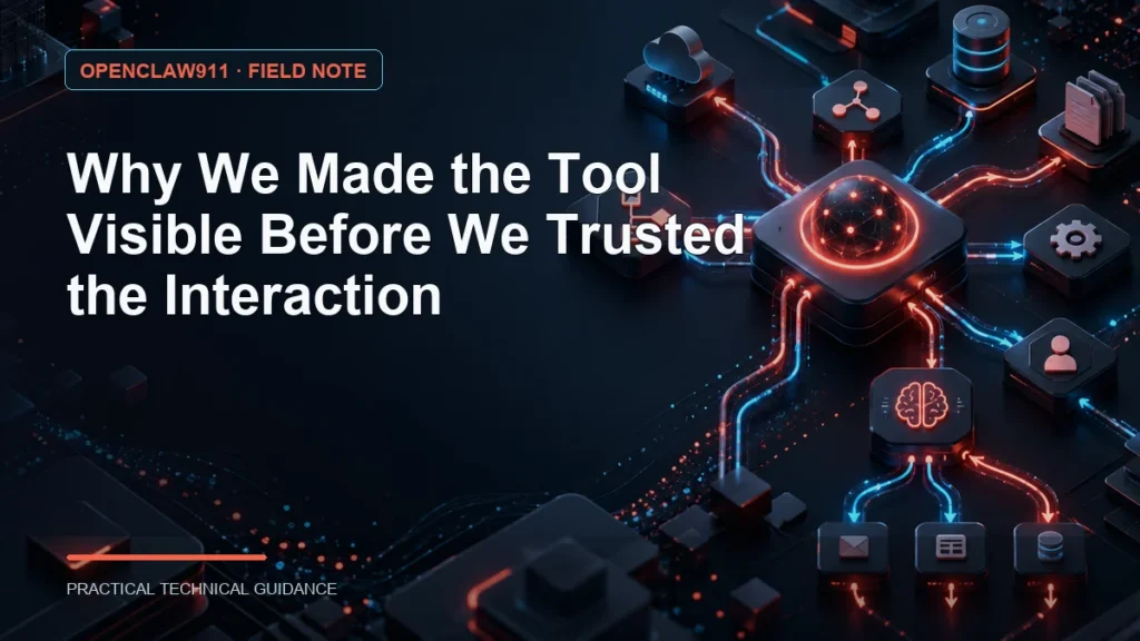 Why We Made the Tool Visible Before We Trusted the Interaction