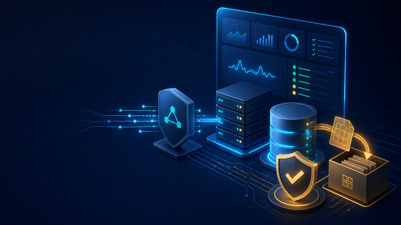 Illustration of an OpenClaw Gateway, SQLite migration artifact, backup shield, and dashboard recovering from a 502 error