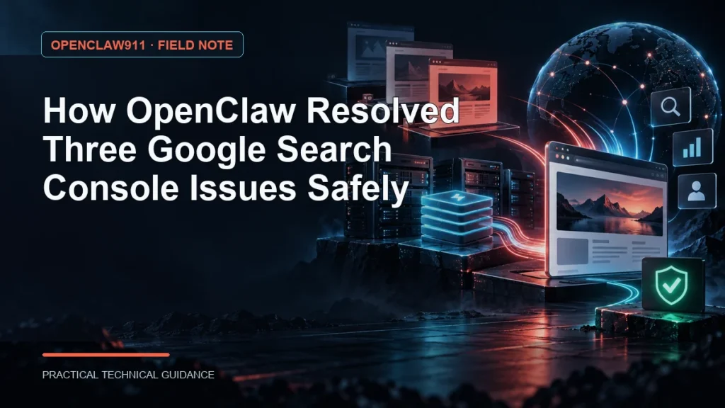 How OpenClaw Resolved Three Google Search Console Issues Safely