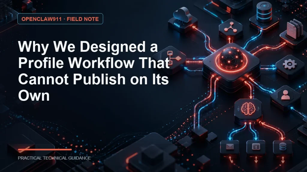 Why We Designed a Profile Workflow That Cannot Publish on Its Own