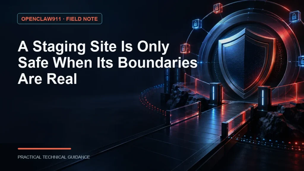 A Staging Site Is Only Safe When Its Boundaries Are Real