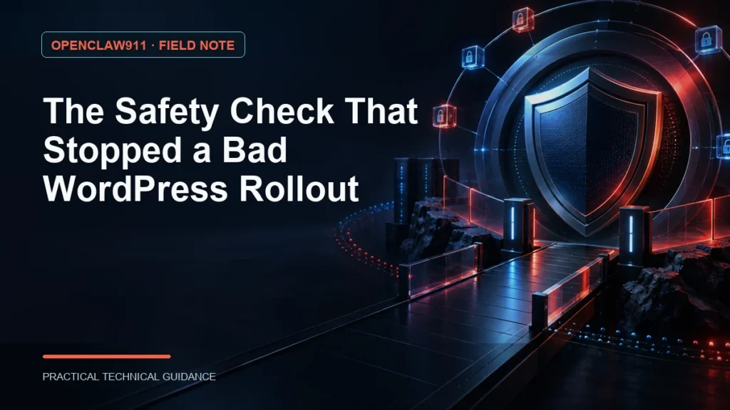The Safety Check That Stopped a Bad WordPress Rollout