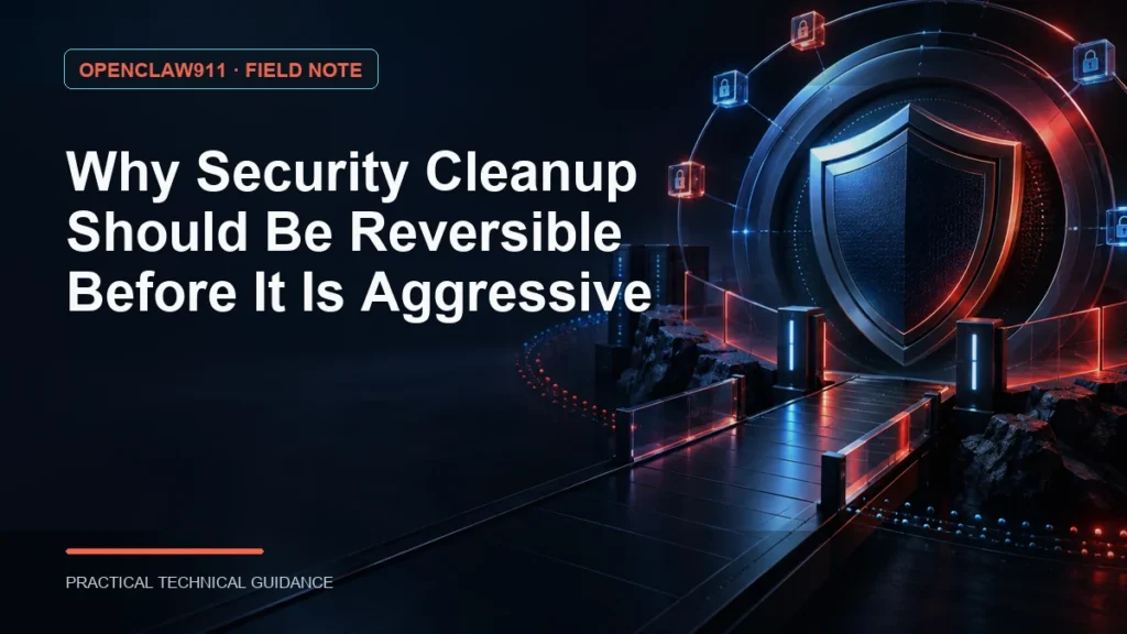 Why Security Cleanup Should Be Reversible Before It Is Aggressive